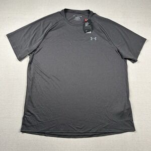 Under Armour Shirt Mens 2xl The Tech Tee Solid Gray Gym Workout Performance Poly